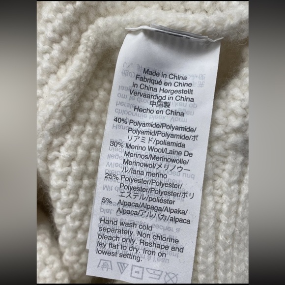 MADEWELL Varick Wool Alpaca Blend Knit Turtleneck Pullover Sweater Size S Ivory - Picture 9 of 10